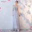 Chic / Beautiful Sky Blue Bridesmaid Dresses 2017 A-Line / Princess Crossed Straps Lace Flower Bow Backless Ankle Length Bridesmaid Wedding Party Dresses