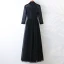 Chic / Beautiful Black Evening Dresses  2017 A-Line / Princess Lace Beading Crystal High Neck Long Sleeve Ankle Length Formal Dresses