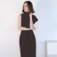Simple Rougissant Rose Robe De Soirée 2018 Col Haut Sans Manches Thé Longueur Robe De Ceremonie