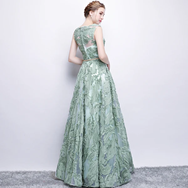 Chic / Belle Robe De Soirée 2017 Princesse Métal Ceinture Encolure Dégagée Longue Robe De Ceremonie