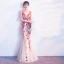 Chic / Beautiful Evening Dresses  2017 Trumpet / Mermaid Lace Sequins Backless V-Neck Sleeveless Floor-Length / Long Formal Dresses