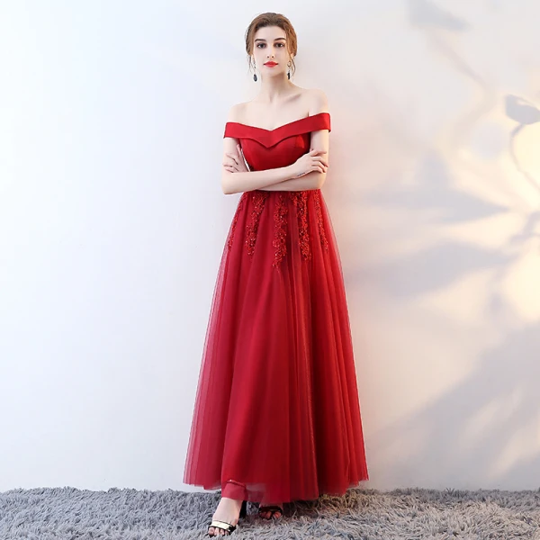 Schöne Abendkleider 2017 A Linie Mit Spitze Blumen Pailletten Off Shoulder Rückenfreies Ärmellos Knöchellänge Festliche Kleider