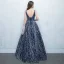 Elegante Sternenklarer Himmel Abendkleider 2017 Ballkleid Pailletten Rückenfreies V-Ausschnitt Ärmellos Lange Festliche Kleider
