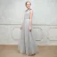 Chic / Beautiful Evening Dresses  2017 A-Line / Princess Lace Sequins Scoop Neck Cap Sleeves Floor-Length / Long Formal Dresses