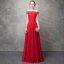 Chic / Beautiful Red Evening Dresses  2017 A-Line / Princess Off-The-Shoulder Backless Sleeveless Floor-Length / Long Formal Dresses