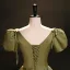 Vintage / Retro Modest / Simple Clover Green Satin Prom Dresses 2023 Ball Gown V-Neck Puffy Short Sleeve Backless Floor-Length / Long Prom Formal Dresses