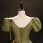 Vintage Klee Grün Satin Ballkleider 2023 Ballkleid V-Ausschnitt Geschwollenes Kurze Ärmel Rückenfreies Lange Festliche Kleider