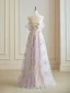 Fée Des Fleurs Rose Bonbon Florale Paillettes Robe De Bal 2024 Dentelle de retour Sans Manches Princesse Robe De Cérémonie