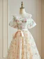 Blumenfee Glanz Tülle Champagner Blumen Ballkleider 2024 Off Shoulder Verlobungs A Linie Festliche Kleider