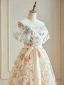 Blumenfee Glanz Tülle Champagner Blumen Ballkleider 2024 Off Shoulder Verlobungs A Linie Festliche Kleider