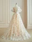 Blumenfee Glanz Tülle Champagner Blumen Ballkleider 2024 Off Shoulder Verlobungs A Linie Festliche Kleider