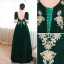 Élégant Vert Foncé Perlage Paillettes Robe De Bal 2023 Princesse Encolure Carrée Manches Courtes Dos Nu Longue Promo Robe De Ceremonie