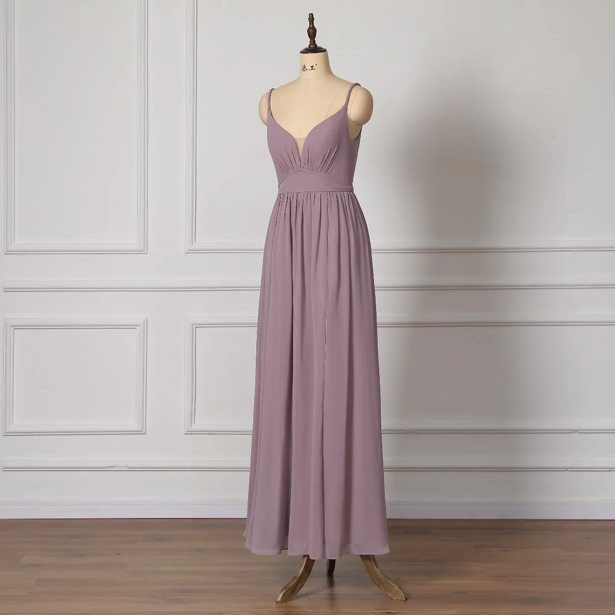 princess polly baby blue dress Azazie A-Line/Princess Halter Neck Floor-Length Matte Satin Junior Bridesmaid Dresses main image 1