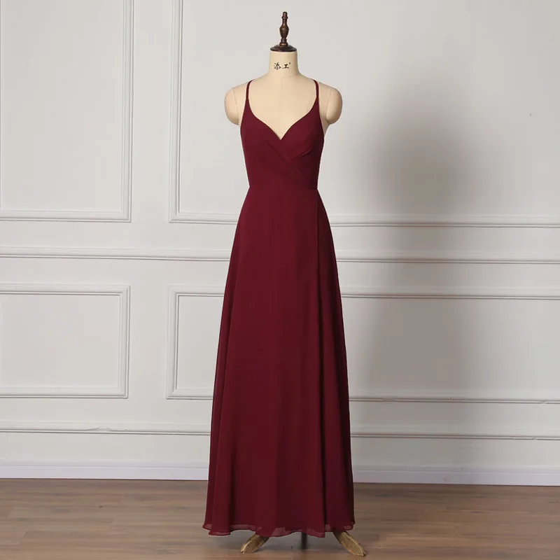 red and gray bridesmaid dresses Sexy Mermaid Straight Neckline Elegant Long Wedding Bridesmaid Dresses –  Wish Gown main image 0