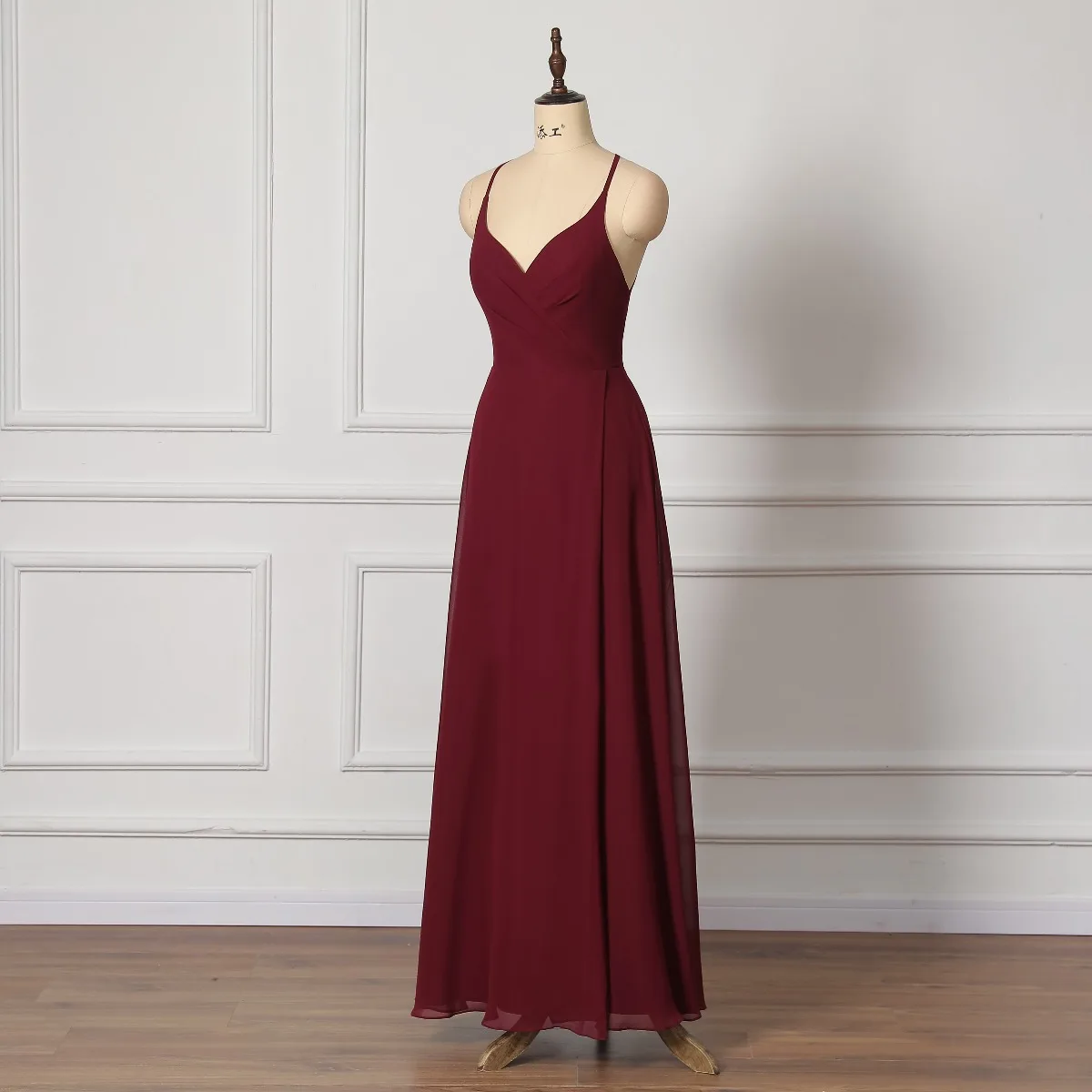 sachin and babi light blue dress Modest Simple Burgundy Bridesmaid Dresses 2022 A-Line Princess Spaghetti Straps Backless