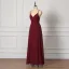 Modest / Simple Burgundy Bridesmaid Dresses 2022 A-Line / Princess Spaghetti Straps Sleeveless Backless Floor-Length / Long Prom Bridesmaid Dresses