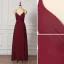 Modest / Simple Burgundy Bridesmaid Dresses 2022 A-Line / Princess Spaghetti Straps Sleeveless Backless Floor-Length / Long Prom Bridesmaid Dresses