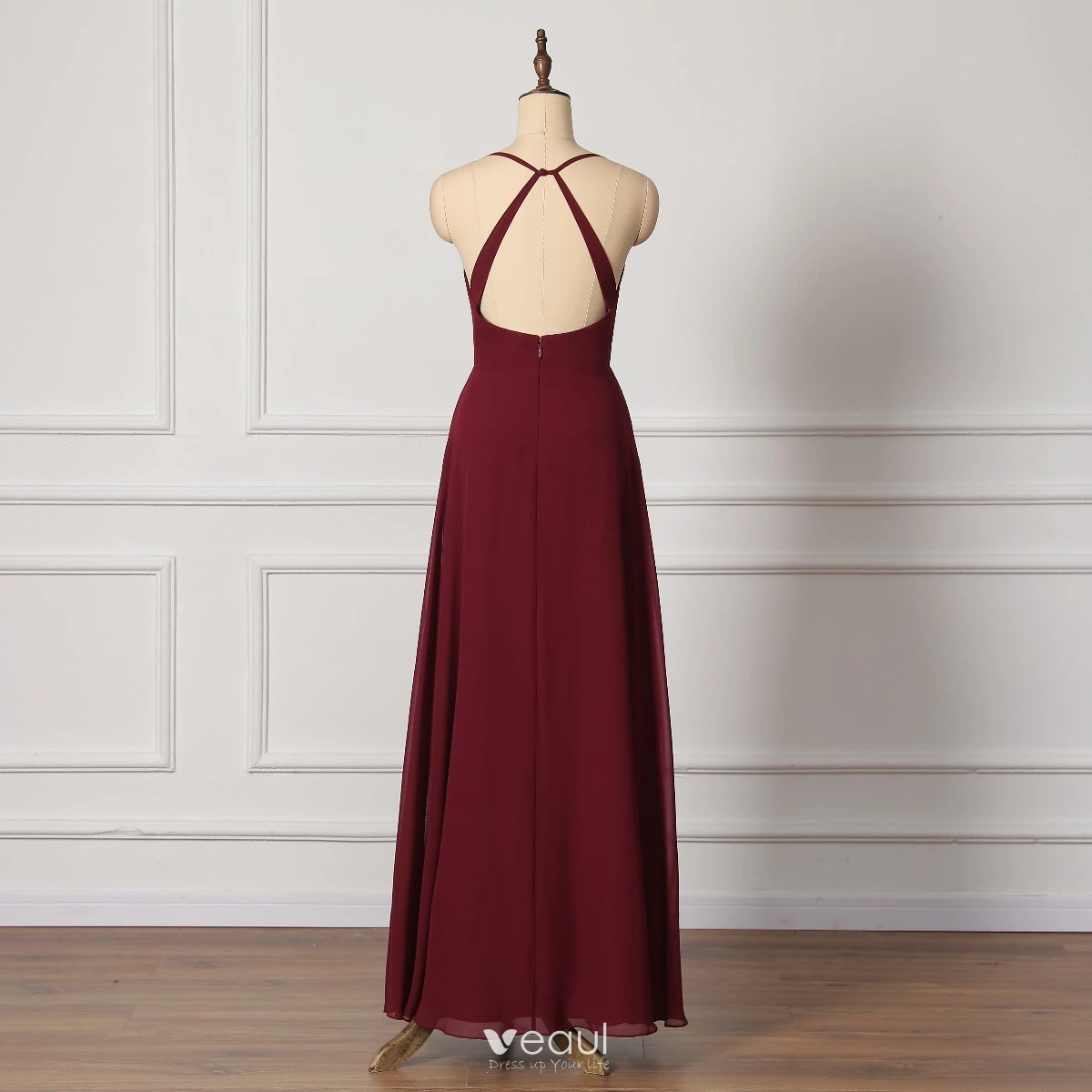 Simple burgundy hotsell bridesmaid dresses