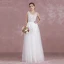 Chic / Belle Ivoire Robe De Mariée 2017 Princesse Encolure Dégagée Sans Manches Percé Dentelle Volants Tulle Ceinture Longue