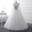 Luxury / Gorgeous White Crystal Wedding Dresses 2017 Scoop Neck Long Sleeve Beading Rhinestone Pearl Sequins Floor-Length / Long Ball Gown