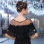 Black Tulle U-Neck Lace-up Evening Party Prom Shawls 2017