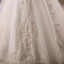 Luxury / Gorgeous Ivory 2018 Ball Gown Wedding V-Neck Lace Tulle 1/2 Sleeves Crossed Straps Appliques Backless Beading Sequins Summer Wedding Dresses