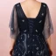 Bling Bling Bleu Marine Robe De Soirée 2018 Tulle Dos Nu Impression Printemps Soirée Robe De Ceremonie