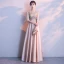 Modest / Simple Black Floor-Length / Long Evening Dresses  2018 A-Line / Princess Charmeuse U-Neck Beading Sequins Evening Party Formal Dresses