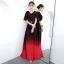 Chic / Belle Dégradé De Couleur Longue Robe De Soirée 2018 Princesse V-Cou Tulle Dos Nu Soirée Robe De Ceremonie