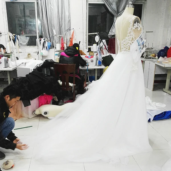 Amazing / Unique Ivory Cathedral Train Wedding 2018 A-Line / Princess Long Sleeve U-Neck Tulle See-through Appliques Backless Pierced Wedding Dresses