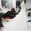 Amazing / Unique Ivory Cathedral Train Wedding 2018 A-Line / Princess Long Sleeve U-Neck Tulle See-through Appliques Backless Pierced Wedding Dresses