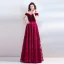Chic / Beautiful Burgundy Floor-Length / Long Evening Dresses  2018 A-Line / Princess Strapless Charmeuse Backless Beading Rhinestone Evening Party Formal Dresses