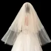 Modest / Simple Champagne Short Wedding Veils 2019 Tulle Wedding Accessories