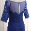 Chic / Belle Bleu Roi Trompette / Sirène Train De Balayage Robe De Mère De Mariée 2019 Dentelle Tulle U-Cou Appliques Dos Nu Perlage Brodé Paillettes Église Robe Pour Mariage
