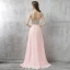 Glittrande Rodnande Rosa Balklänningar 2017 Halterneck Beading Rhinestone Paljetter Slits Fram Långa Chiffong Formella Klänningar