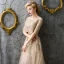 Chic / Belle Doré Robe De Soirée 2017 Dentelle Perlage Appliques Percé Paillettes Soirée Robe De Bal