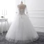 Luxury / Gorgeous White Crystal Wedding Dresses 2017 Scoop Neck Long Sleeve Beading Rhinestone Pearl Sequins Floor-Length / Long Ball Gown