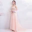 Chic / Beautiful Blushing Pink 2018 Evening Dresses  V-Neck Tulle A-Line / Princess Floor-Length / Long Summer Beading Butterfly Appliques Backless Evening Party Formal Dresses