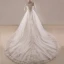 Luxury / Gorgeous Ivory 2018 Ball Gown Wedding V-Neck Lace Tulle 1/2 Sleeves Crossed Straps Appliques Backless Beading Sequins Summer Wedding Dresses