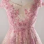 Flower Fairy Beige Plus Size Evening Dresses  2018 A-Line / Princess V-Neck Tulle Appliques Backless Beading Crystal Evening Party Prom Dresses