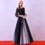 Chic / Beautiful Black Evening Dresses  2018 A-Line / Princess Floor-Length / Long U-Neck Tulle Appliques Beading Sequins Evening Party Formal Dresses