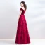 Chic / Beautiful Burgundy Floor-Length / Long Evening Dresses  2018 A-Line / Princess Strapless Charmeuse Backless Beading Rhinestone Evening Party Formal Dresses