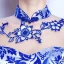 Chinese style Royal Blue Floor-Length / Long Evening Dresses  2018 Trumpet / Mermaid High Neck Charmeuse Appliques Backless Printing Evening Party Formal Dresses
