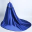 Chinese style Royal Blue Cathedral Train Evening Dresses  2018 Trumpet / Mermaid High Neck With Cloak Embroidered Charmeuse Evening Party Formal Dresses