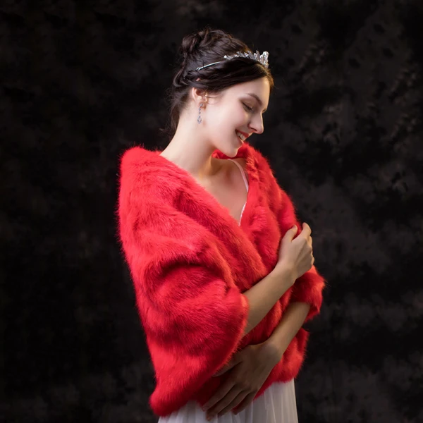 Classique Élégant Rouge châle 2020 Hiver Polyester Carrés épaules Mariage Soirée Promo Châles Accessorize