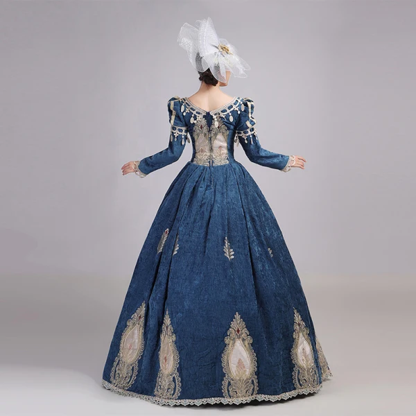 Vintage / Retro Medieval Burgundy Ball Gown Prom Dresses 2021 V-Neck Zipper Up Long Sleeve Floor-Length / Long Embroidered Tassel Cosplay Prom Formal Dresses