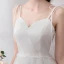 Modest / Simple White Evening Dresses  2019 A-Line / Princess Tulle Lace V-Neck Backless Embroidered Office Outdoor / Garden Summer Formal Dresses