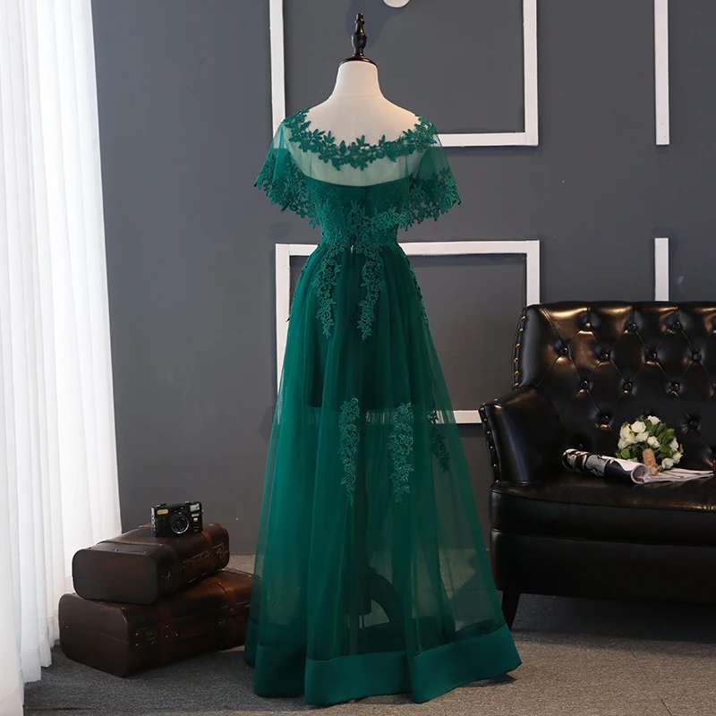 Rimelig Mørk Grønn Brudepikekjoler 2017 Prinsesse Kjæreste Appliques Blonder Lange