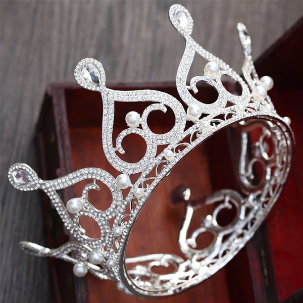 Chic / Beautiful Silver Bridal Jewelry 2017 Metal Beading Crystal Pearl Rhinestone Headpieces Wedding Prom Accessories