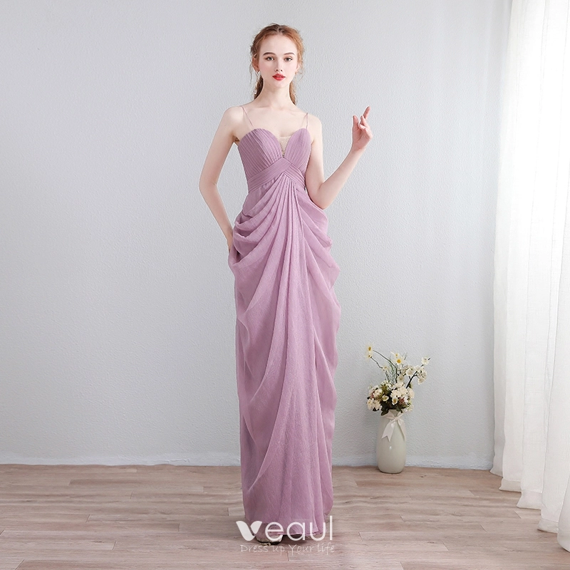 lilac modest evening dress Lilac - Fully Lined - Crew neck